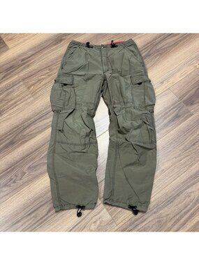 VTG Y2K Cargo Pants Baggy Wide Leg Utility Military 2000s Streetwear Size 32